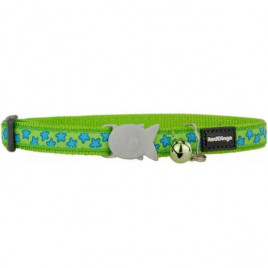 Red Dingo 12 Mm Lime Uzerine Turkuaz Yildizli Boyun Tasmasi | Kedi Boyun Tasması