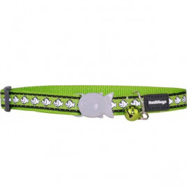 Red Dingo 12 Mm Reflektörlü Balik Desenli Lime Boyun Tasmasi | Kedi Boyun Tasması