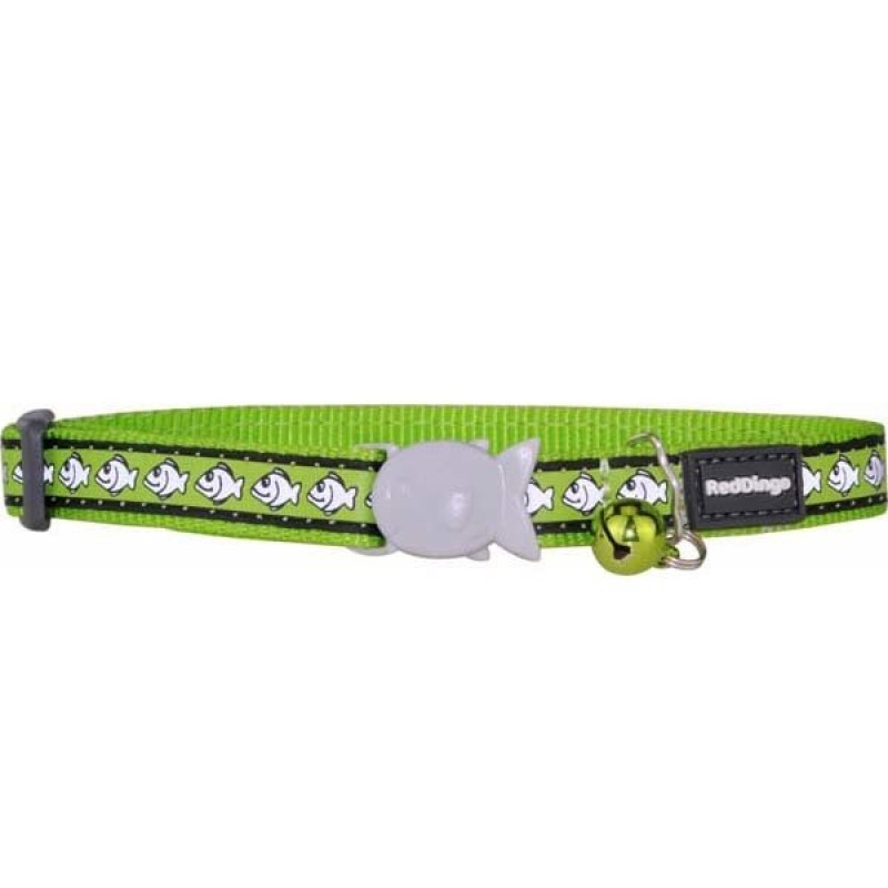 Red Dingo 12 Mm Reflektörlü Balik Desenli Lime Boyun Tasmasi | Kedi Boyun Tasması Red Dingo 12 Mm Reflektörlü Balik Desenli Lime Boyun Tasmasi | Kedi Boyun Tasması