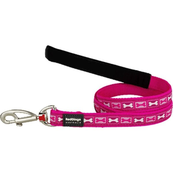 Red Dingo 12mm Bone Yard Desenli Pembe Uzatma | Köpek Gezdirme Tasması