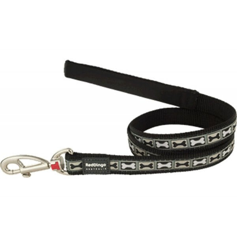 Red Dingo 12mm Bone Yard Desenli Siyah Uzatma | Köpek Gezdirme Tasması Red Dingo 12mm Bone Yard Desenli Siyah Uzatma | Köpek Gezdirme Tasması