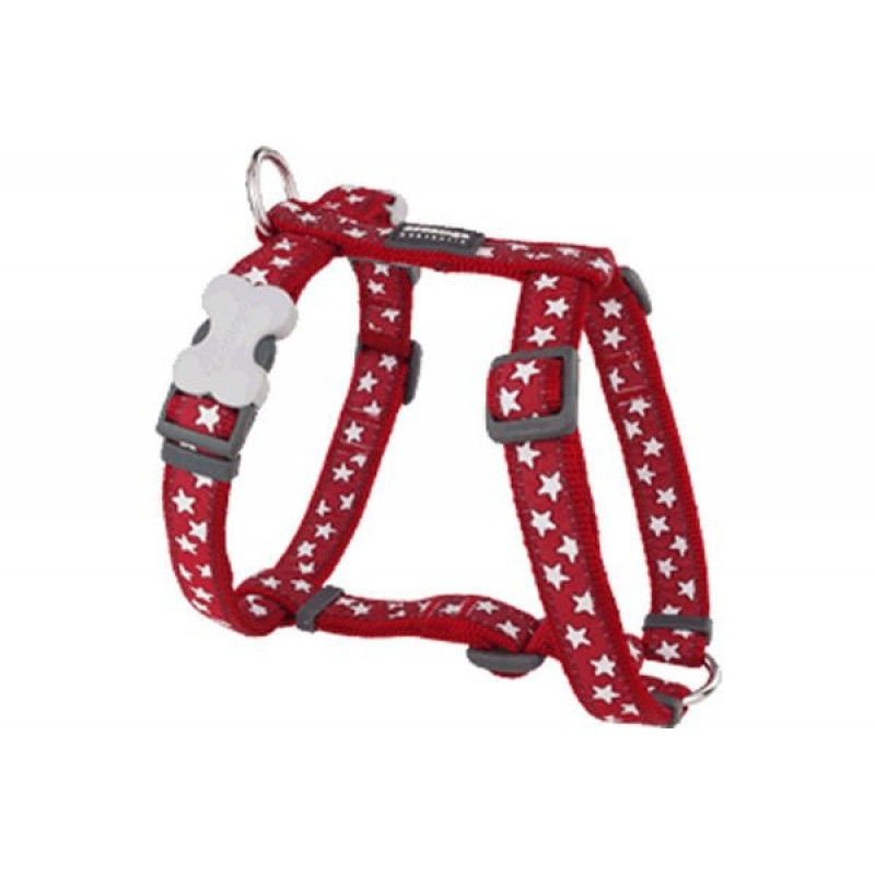 Red Dingo 12mm Kırmızı Üzerine Beyaz Yıldızlı Göğüs Tasması | Köpek Göğüs Tasması Red Dingo 12mm Kırmızı Üzerine Beyaz Yıldızlı Göğüs Tasması | Köpek Göğüs Tasması