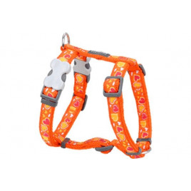 Red Dingo 20 Mm Breezy Love Desenli Turuncu Göğüs Tasması | Köpek Göğüs Tasması