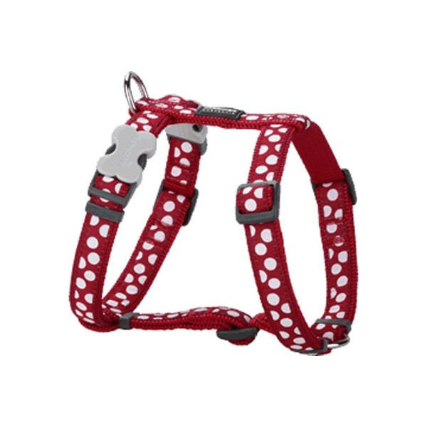 Red Dingo 20mm Kırmızı Üzerine Beyaz Benekli Göğüs Tasması | Köpek Göğüs Tasması