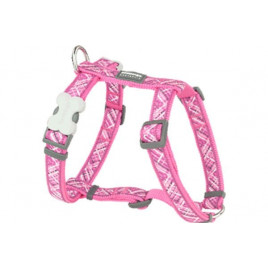 Red Dingo 25mm Flanno Desenli Pembe Göğüs Tasması | Köpek Göğüs Tasması