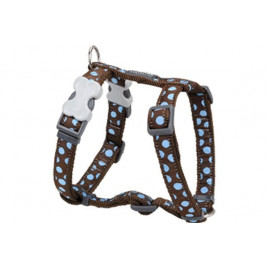 Red Dingo 25mm Kahverengi Üzerine Mavi Benekli Göğüs Tasması | Köpek Göğüs Tasması