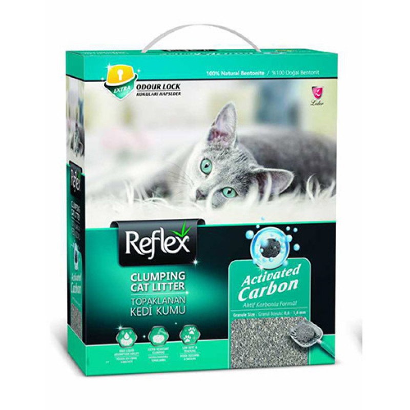 Reflex 2 Adet Aktif Karbonlu Topaklanan Kedi Kumu 6 Lt | Doğal Kedi Kumu Reflex 2 Adet Aktif Karbonlu Topaklanan Kedi Kumu 6 Lt | Doğal Kedi Kumu