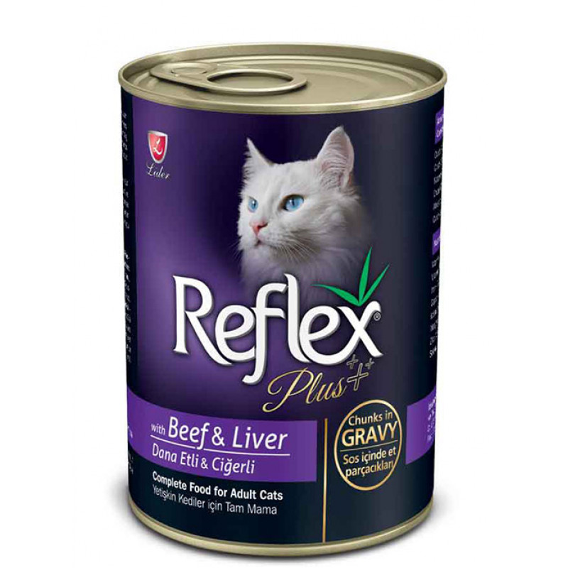 Reflex Plus 400 Gr Sos İçinde Dana Etli & Ciğerli Yetişkin | Sığır Etli Yaş Kedi Maması Reflex Plus 400 Gr Sos İçinde Dana Etli & Ciğerli Yetişkin | Sığır Etli Yaş Kedi Maması