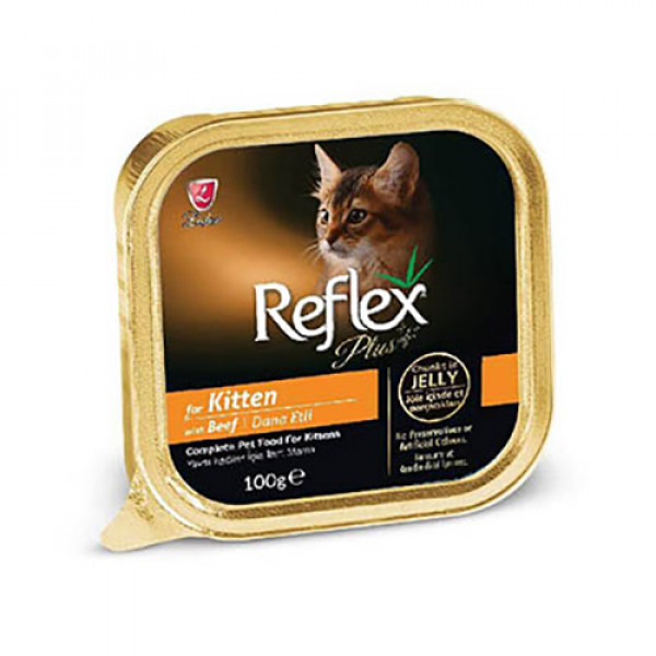 Reflex Plus 6 Adet Dana Etli ALU-TRAY Yavru 100 Gr | Sığır Etli Yaş Kedi Maması
