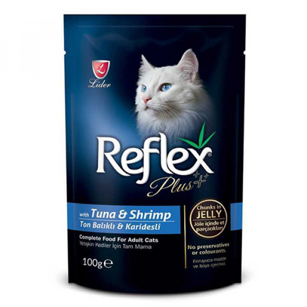Reflex Plus 6 Adet Ton Balıklı ve Karidesli Yetişkin 100 Gr | Yetişkin Kedi Maması