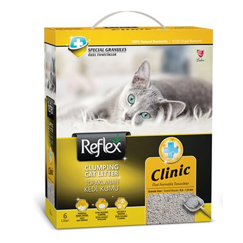 Reflex 6 Lt Klinik Özel Tanecik Süper Hızlı Topaklanan Kedi Kumu | Doğal Kedi Kumu Reflex 6 Lt Klinik Özel Tanecik Süper Hızlı Topaklanan Kedi Kumu | Doğal Kedi Kumu