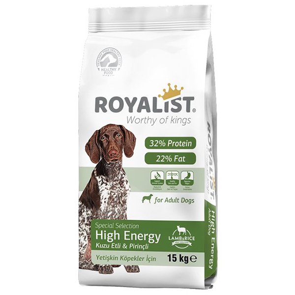 Royalist 15 Kg Premium Kuzu Etli Aktif ve Hareketli | Yetişkin Köpek Kuru Maması