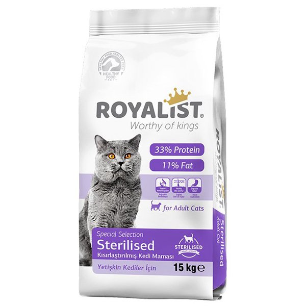 Royalist 15 kg Premium Sterilised Somonlu Kısırlaştırılmış | Kısırlaştırılmış Kedi Maması