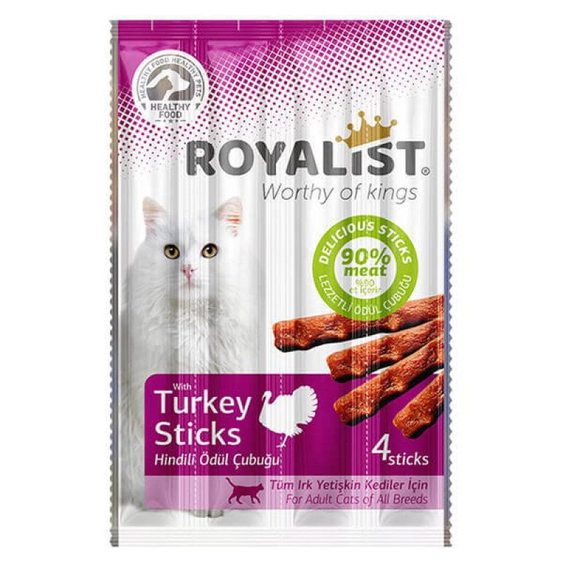 Royalist 20 Gr Hindili Sticks Kedi Ödülü 4'lü | Stick Kedi Ödül Maması Royalist 20 Gr Hindili Sticks Kedi Ödülü 4'lü | Stick Kedi Ödül Maması