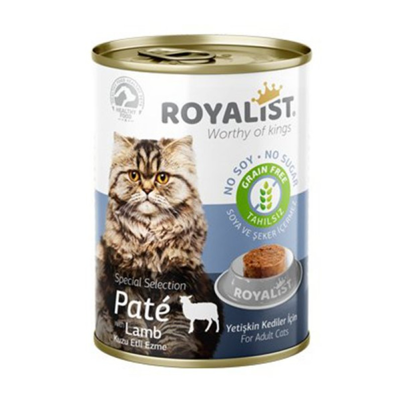 Royalist 400 Gr Tahılsız Pate Kuzulu Ezme Yetişkin | Tahılsız Kedi Yaş Maması Royalist 400 Gr Tahılsız Pate Kuzulu Ezme Yetişkin | Tahılsız Kedi Yaş Maması