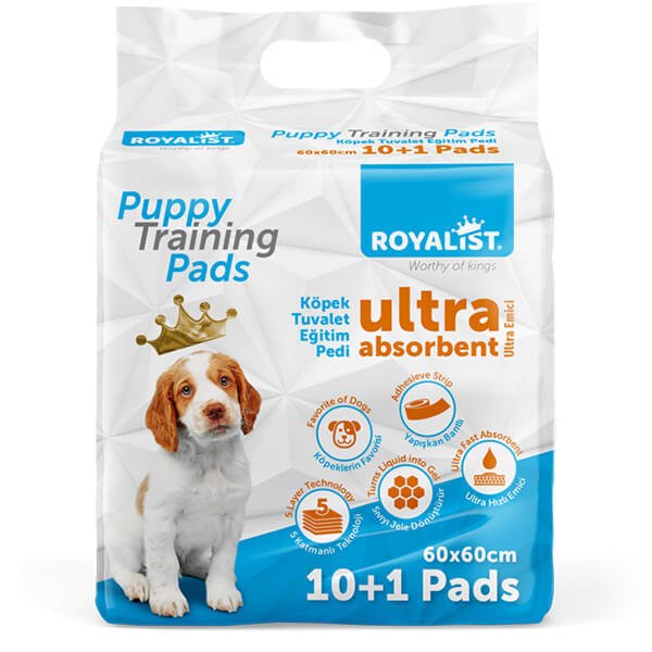 Royalist 60x60 Cm Yapışkan Bantlı Tuvalet Eğitim Pedi 11 Adet | Köpek Külodu Ve Pedi