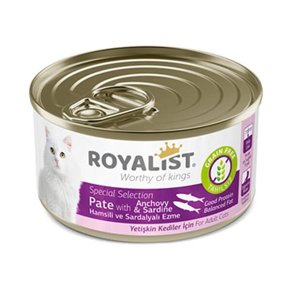 Royalist 80 Gr Hamsi ve Sardalyalı Ezme Tahılsız Yetişkin | Yetişkin Kedi Maması