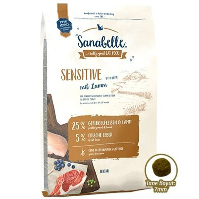 Sanabelle 10 kg Sensitive Gulutensiz Kuzulu Hassas Yetişkin | Kuzu Etli Kuru Kedi Maması Sanabelle 10 kg Sensitive Gulutensiz Kuzulu Hassas Yetişkin | Kuzu Etli Kuru Kedi Maması