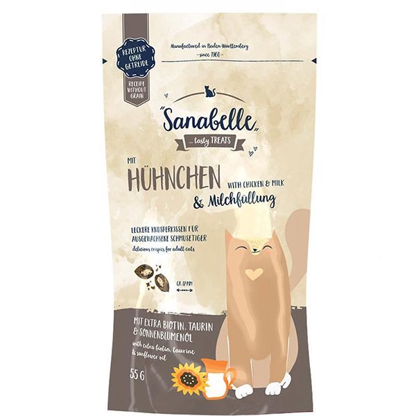 Sanabelle 55 Gr Crispies Tavuk ve Süt | Kedi Bisküvi Ödül Maması