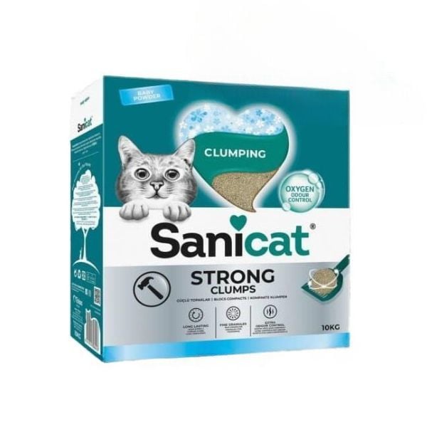 Sanicat 10 Kg Strong Clumps Ekstra Güçlü İnce Taneli | Doğal Kedi Kumu