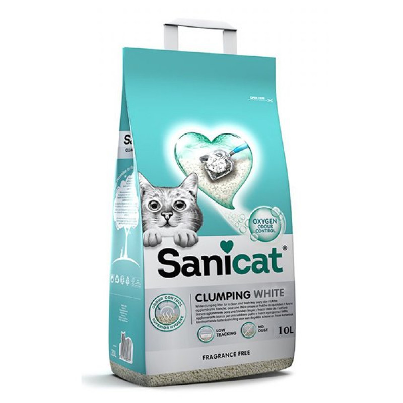 Sanicat 10 Lt Clumping White Kokusuz Süper Topaklanan Beyaz Kedi Kumu | Doğal Kedi Kumu Sanicat 10 Lt Clumping White Kokusuz Süper Topaklanan Beyaz Kedi Kumu | Doğal Kedi Kumu