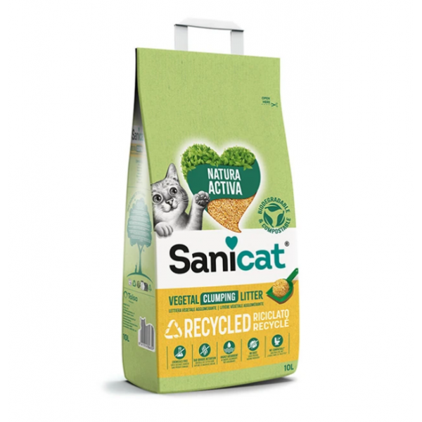 Sanicat 10 Lt Natura Activa Topaklanan Kokusuz Doğal Kum | Doğal Kedi Kumu