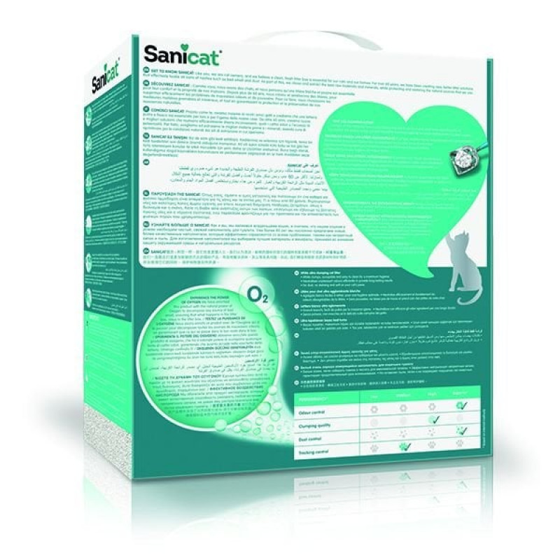 Sanicat 10 Lt Topaklanan Aktif Beyaz Kokusuz | Doğal Kedi Kumu