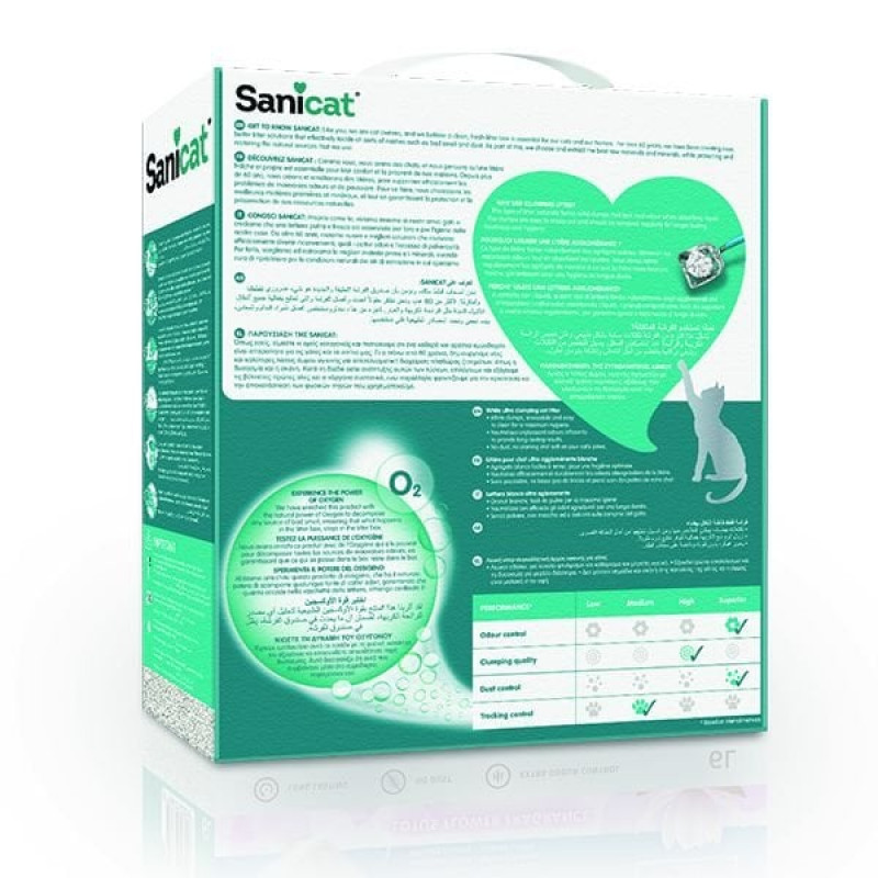 Sanicat 6 Lt Topaklanan Aktif Beyaz Kokusuz | Doğal Kedi Kumu