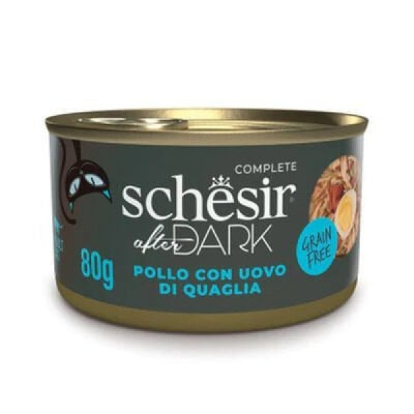 Schesir 80 Gr After Dark Et Suyuna Tavuk  ve Bıldırcın Yumurta | Yaşlı Kedi Maması