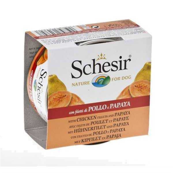 Schesir 150 Gr Fruit Tavuk ve Papaya | Yetişkin Köpek Konserve Maması