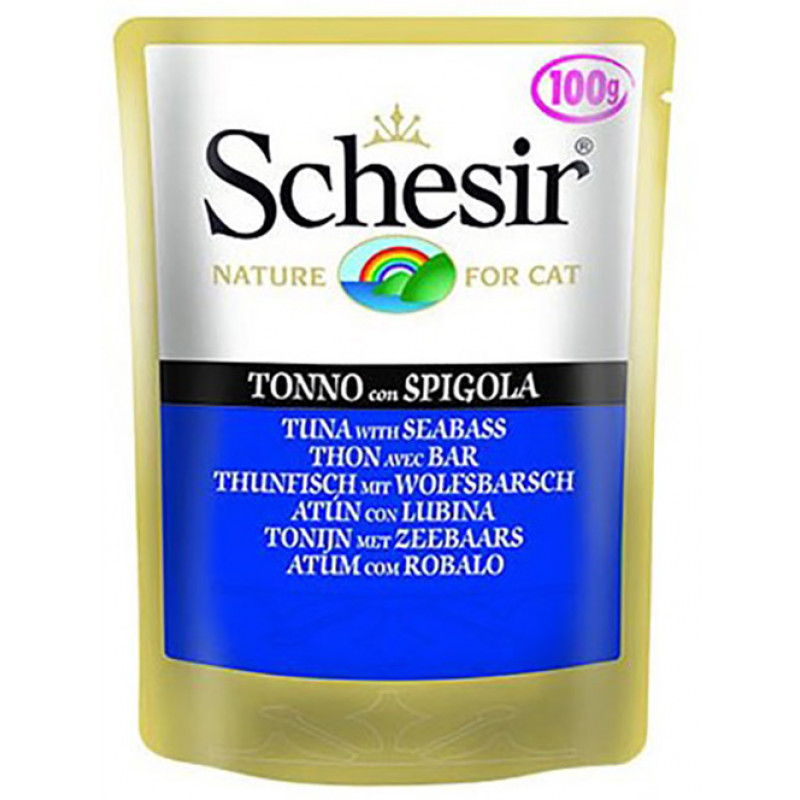 Schesir 6 Adet Tuna & Seabass 100 Gr | Yetişkin Kedi Maması Schesir 6 Adet Tuna & Seabass 100 Gr | Yetişkin Kedi Maması