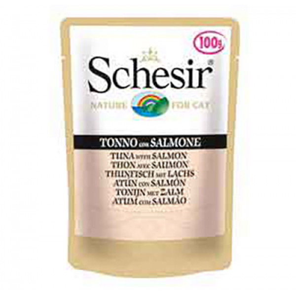 Schesir 100 Gr Ton Balıklı ve Somonlu Yetişkin Pouch | Balıklı Yaş Kedi Maması