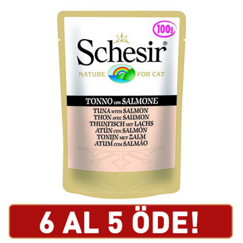 Schesir 6 Adet Tuna & Salmon 100 Gr | Balıklı Yaş Kedi Maması
