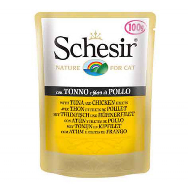 Schesir 6 Adet Tuna & Chicken 100 Gr | Yetişkin Kedi Maması Schesir 6 Adet Tuna & Chicken 100 Gr | Yetişkin Kedi Maması