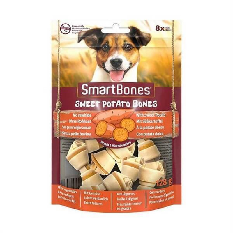 SmartBones 128 Gr Tavuk ve Tatlı Patatesli Mini Düğüm Kemik SmartBones 128 Gr Tavuk ve Tatlı Patatesli Mini Düğüm Kemik