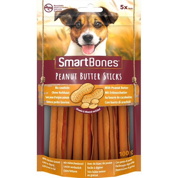 Smartbones Peanut Butter Fıstık Ezmeli Tavuklu Sticks | Köpek Kemik Ödül Maması