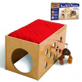 Smartcat Ahşap Ev ve Oyun Alanı Kırmızı | Kedi Evi Smartcat Ahşap Ev ve Oyun Alanı Kırmızı | Kedi Evi