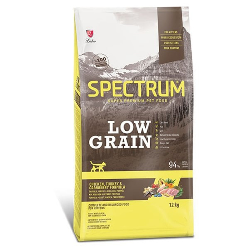 Spectrum 12 Kg Low Grain Kitten Tavuk Hindi ve Yaban Mersini | Yavru Kedi Kuru Maması Spectrum 12 Kg Low Grain Kitten Tavuk Hindi ve Yaban Mersini | Yavru Kedi Kuru Maması