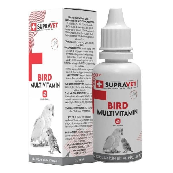 Supravet 30 Ml Bird Multivitamin Damla | Kuş İlacı