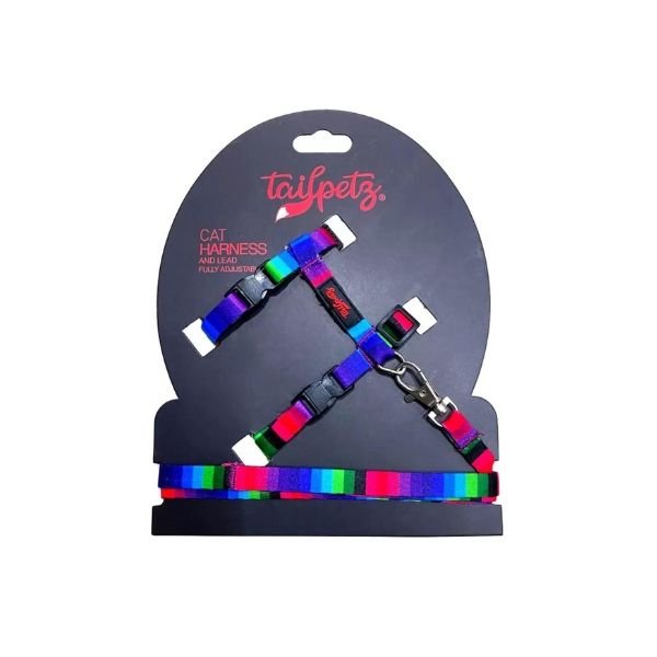 Tailpetz 22-30 Cm Harness Ayarlanabilir Göğüs ve Gezdirme Tasması Wave | Kedi Gezdirme Tasması