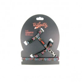 Harness Ayarlanabilir Göğüs ve Gezdirme Tasması Graffiti 22-30 Cm | Kedi Göğüs Tasması