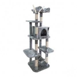 155 Cm Tırmalama Kulesi Açık Gri | Çubuk Kedi Tırmalama Tahtası
