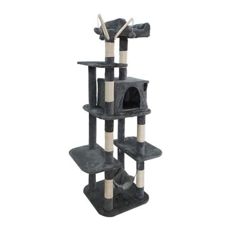 Tectake 155 Cm Tırmalama Kulesi Koyu Gri | Tırmalama Tahtalı Kedi Evi Tectake 155 Cm Tırmalama Kulesi Koyu Gri | Tırmalama Tahtalı Kedi Evi