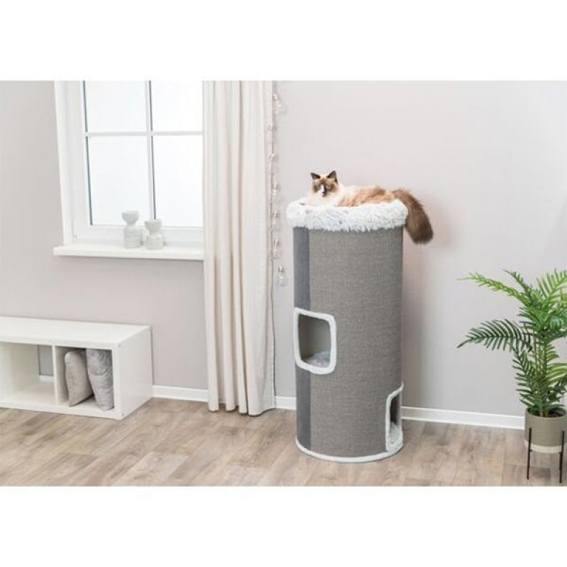 Trixie 118 Cm Tırmalama ve Oyun Kulesi Gri | Tırmalama Tahtalı Kedi Evi