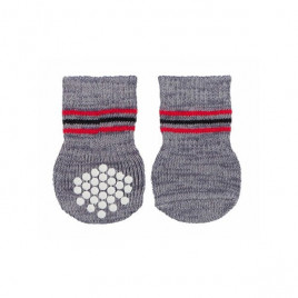 2 Adet Kaymaz Köpek Çorabı XL Gri | Köpek Patik Ayakkabısı
