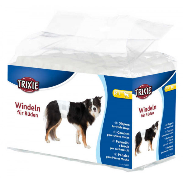 Trixie 46-60cm Erkek Köpek Pedi, M-L 12Adt | Köpek Çiş Alıştırma Pedi