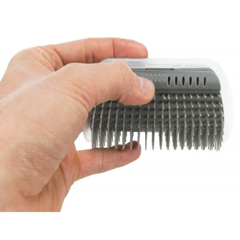 Trixie 8 x 13 Cmv Masaj Fırçası Köşeye Monte Edilebilir Gri