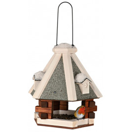 36x35 Cm Doğa Kuşu Yemliği Kahve-Beyaz | Kuş Yemliği