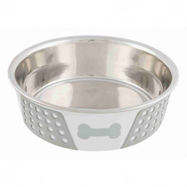 0,75 Lt Paslanmaz Çelik Silikon Mama Su Kabı Beyaz/Gri 17 Cm | Metal Mama Ve Su Kabı 0,75 Lt Paslanmaz Çelik Silikon Mama Su Kabı Beyaz/Gri 17 Cm | Metal Mama Ve Su Kabı