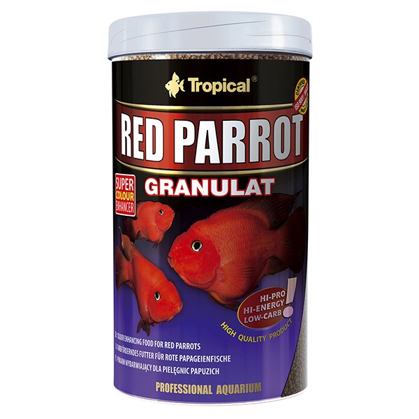 Tropical  400 Gr Red Parrot Granulat Kırmızı Papağan Balıkları İçin Granül Balık Yemi 1000 Ml | Özel Akvaryum Yem